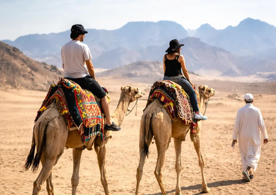 Camel riding trips in Hurghada desert