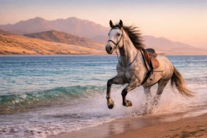 Beach and desert horse riding in Hurghada