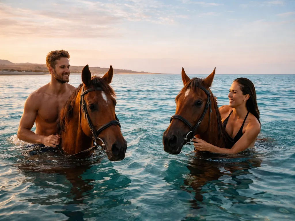 Swimming with horses in Hurghada Red Sea